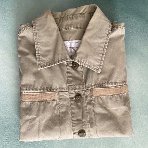 Vintage 90s Calvin Klein Jeans Cotton Shacket Shirt Jacket - Picture 9 of 17